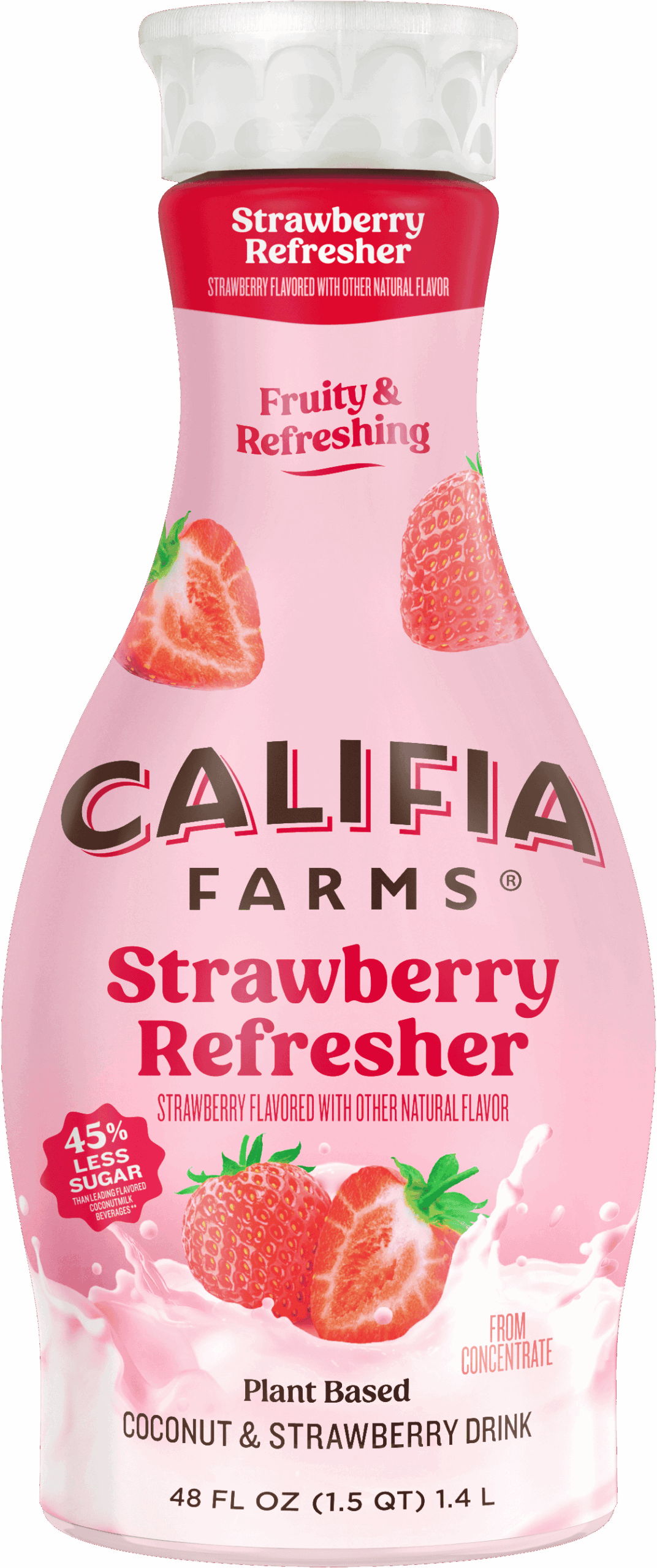 Picture of Califia Farms Strawberry Refresher. Click here to navigate to Creamy Refreshers category.